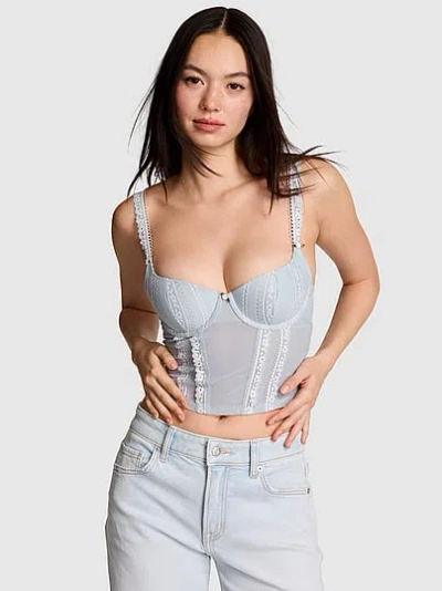Pink Wink Wink™ Lightly Lined Scoop Corset Top In Gray
