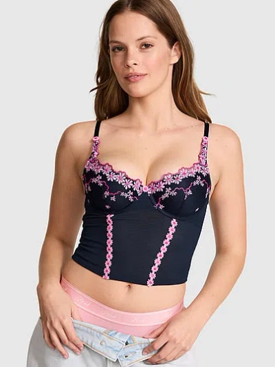 Pink Wink Wink™ Lightly Lined Scoop Corset Top In Blue
