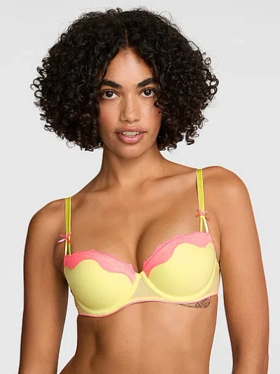 Pink Wink Wink™ Push-up Balconette Bra In Yellow