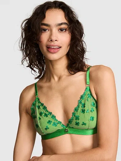 Pink Wink Wink™ Unlined Triangle Bralette In Green