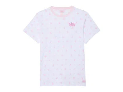 Pre-owned Pink Women's  X Loveshackfancy Campus Cotton Tee Shirt In Rose Dot White