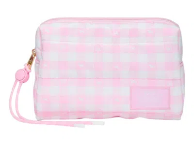 Pre-owned Pink Women's  X Loveshackfancy Makeup Bag In Icon Gingham