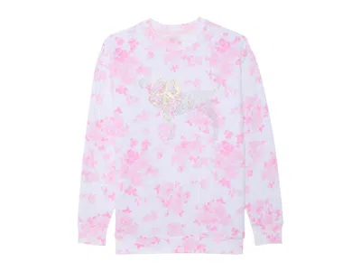 Pre-owned Pink Women's  X Loveshackfancy Oversized Crew Sweatshirt In Everblooming White