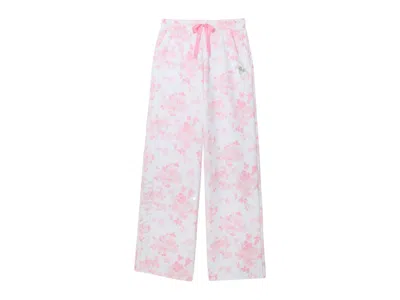 Pre-owned Pink Women's  X Loveshackfancy Wideleg Sweatpants In Everblooming White