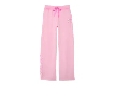 Pre-owned Pink Women's  X Loveshackfancy Wideleg Sweatpants In  Lollipop