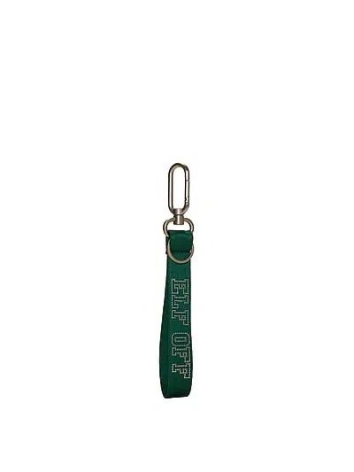 Pink Wristlet Strap Keychain In Green