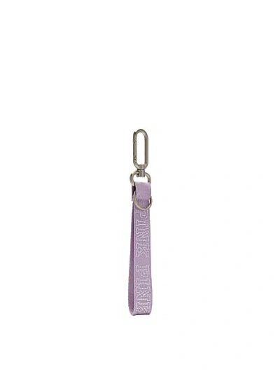 Pink Wristlet Strap Keychain In Purple