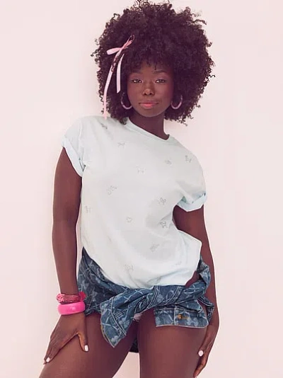Pink X Loveshackfancy Campus Cotton™ Tee In White
