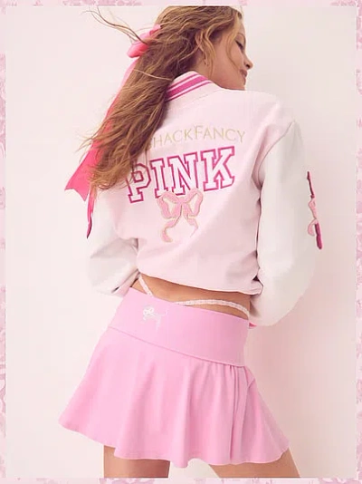 Pink X Loveshackfancy Cotton Foldover Flirty Skirt In