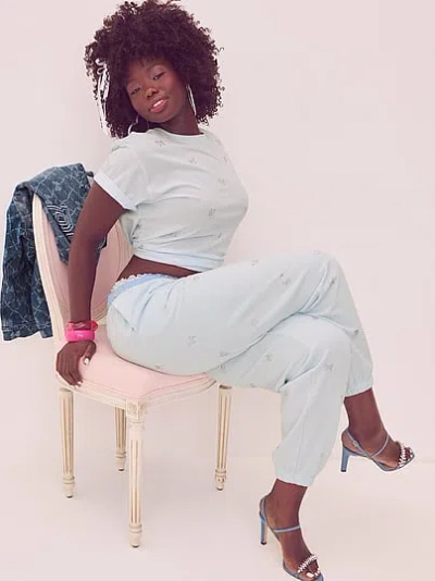 Pink X Loveshackfancy Jogger Sweatpants In White