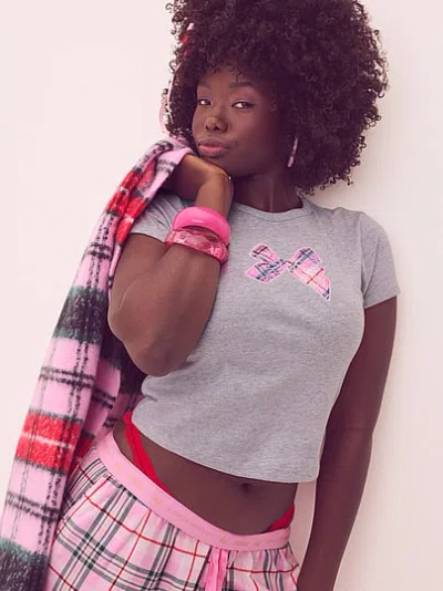 Pink X Loveshackfancy Retro Cotton Tee In Blue