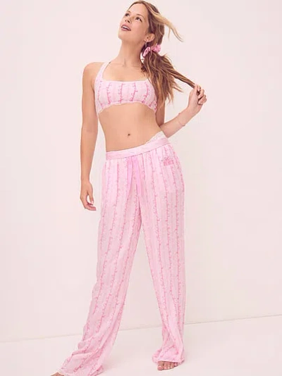 Pink X Loveshackfancy Silky Sleep Pants In