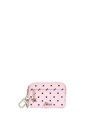 Pink Zip Card Holder Keychain In Print