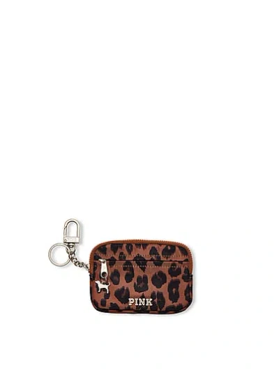 Pink Zip Card Holder Keychain In Print