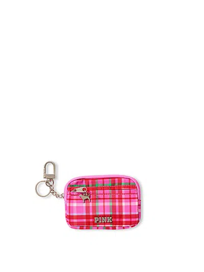 Pink Zip Card Holder Keychain In Print