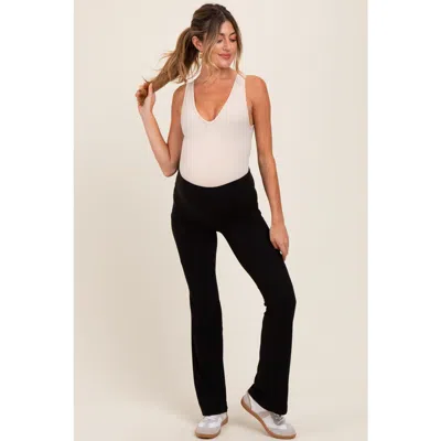Pinkblush Active Pocket Flared Leggings In Black