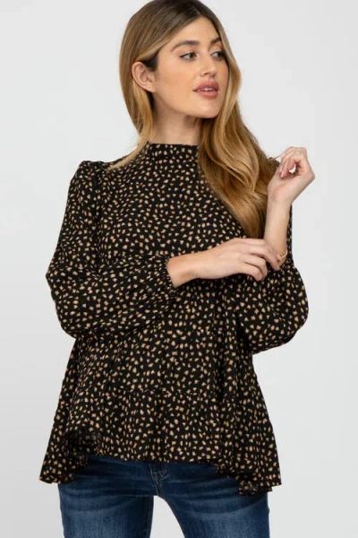 Pinkblush Animal Print Mock Neck Tiered Top In Multi