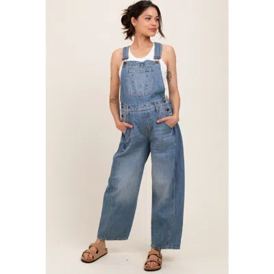 Pinkblush Barrel Leg Overalls In Gray