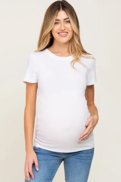 Pinkblush Basic Crew Neck Tee In White