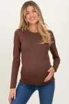 Pinkblush Basic Long Sleeve Top In Brown