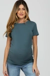Pinkblush Basic Short Sleeve Top In Blue