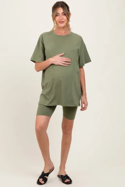 Pinkblush Biker Shorts Set In Green
