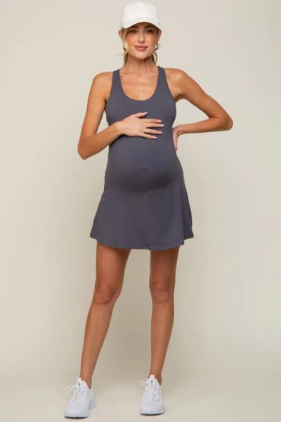 Pinkblush Blue Tennis Racerback Romper Dress In Gray