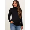 Pinkblush Brushed Knit Basic Turtleneck Top In Black