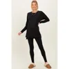Pinkblush Brushed Knit Oversized Top And Legging Set In Black