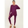 Pinkblush Brushed Knit Oversized Top And Legging Set In Purple