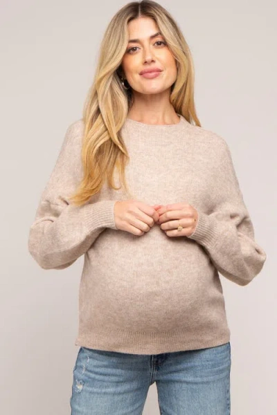 Pinkblush Bubble Sleeve Sweater In Brown