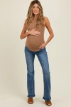 Pinkblush Wide Hem Maternity Bootcut Jeans In Blue
