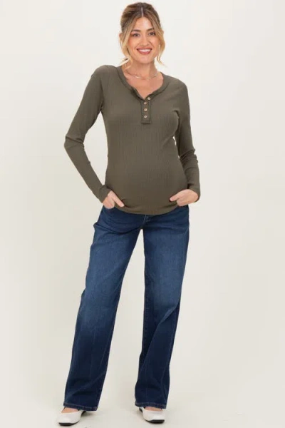 Pinkblush Dark Wash Boyfriend Fit Maternity Jeans In Blue