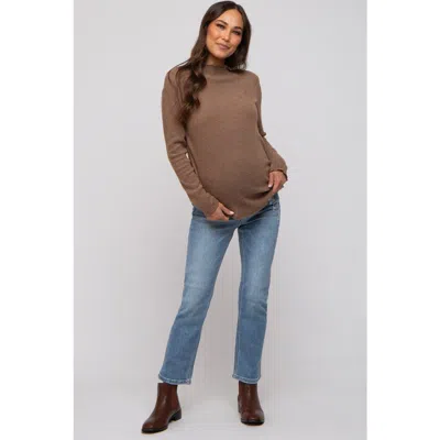 Pinkblush Distressed Crop Maternity Jeans In Brown