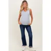Pinkblush Distressed Hem Cropped Bootcut Maternity Jeans In Blue