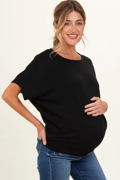 Pinkblush Dolman Sleeve Boat Neck Top In Black