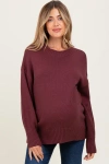 Pinkblush Drop Shoulder Oversized Sweater In Burgundy