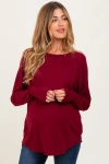 Pinkblush Exposed Seam Long Sleeve Top In Red