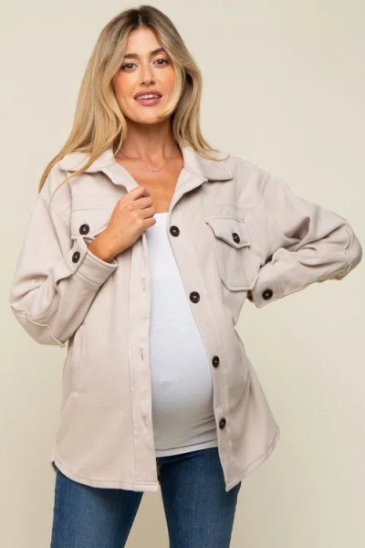 Pinkblush Fleece Double Front Pocket Jacket In Gray