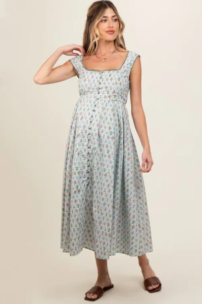 Pinkblush Floral Button Front Sleeveless Maxi Dress In Multi