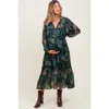 Pinkblush Floral Chiffon Ruffle Tiered Midi Dress In Multi
