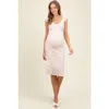 Pinkblush Floral Ditsy Cap Sleeve Side Slit Midi Dress In White