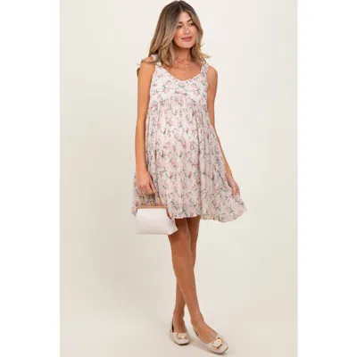 Pinkblush Floral Plisse Texture Mini Dress In Multi