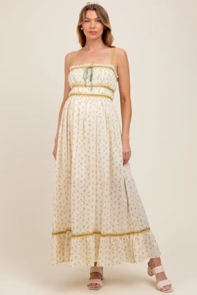Pinkblush Floral Ribbon Detail Sleeveless Maxi Dress In Multi