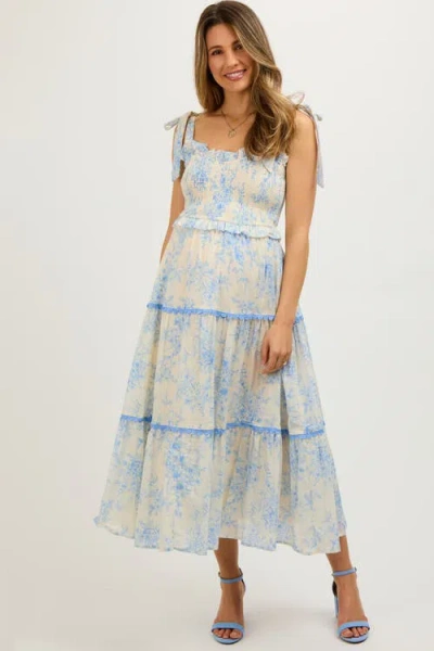 Pinkblush Floral Sleeveless Ruffle Tiered Midi Dress In Multi