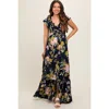 Pinkblush Floral Smocked Cinched Top Maxi Dress In Multi