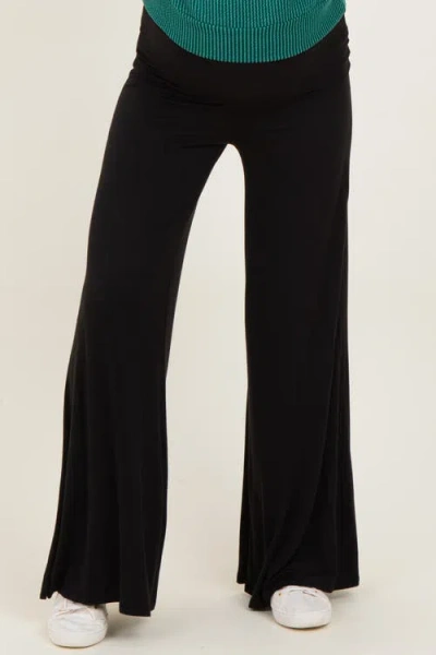 Pinkblush Fold Over Waist Wide Leg Lounge Pants In Blue