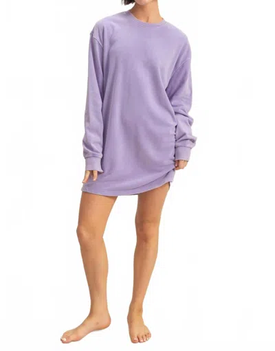 Pinkblush Gabby Oversized Mini Sweatshirt Dress In Lavender In Purple