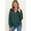 Pinkblush Half Zip Pullover Sweater In Green