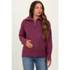 Pinkblush Half Zip Pullover Sweater In Purple